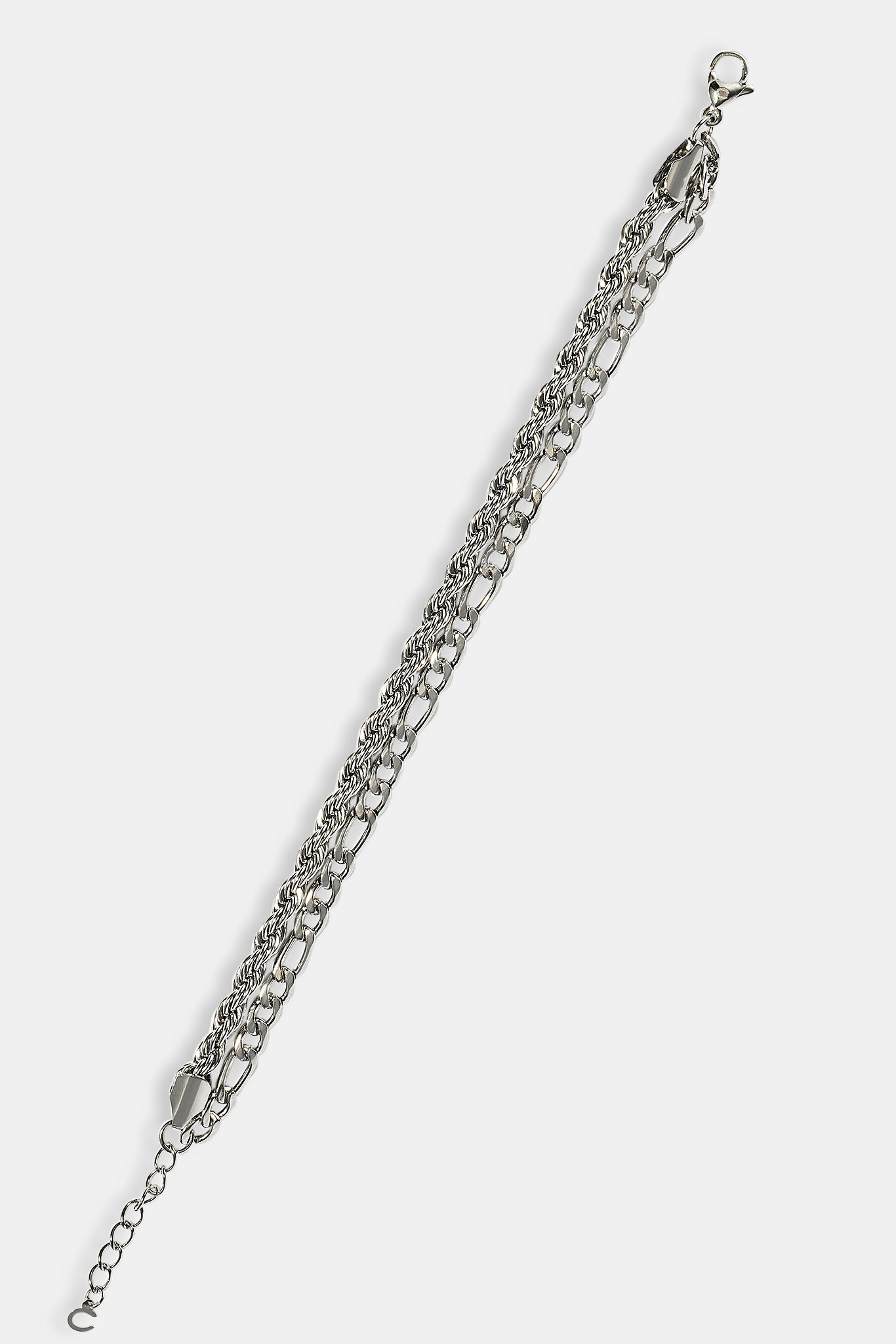 Double Rope & Figaro Bracelet - 5mm - White